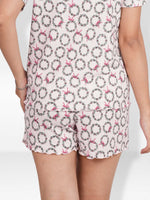 Women’s Pajama Shorts | Printed Sleepwear Shorts | Soft Stretch Yummy Rib Fabric | Elastic Waist Lounge Shorts for Women - Blushing Bride
