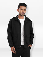Men’s Solid Casual Jacket – Snap Button Front Closure with Clean Design | Comfortable Everyday Outerwear for Men