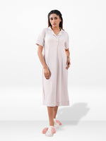 Women’s Notch Collar Long Top – Short Sleeve Casual Tunic | Stylish Everyday Wear Blouse