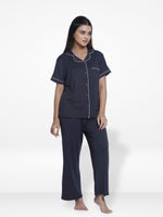 Women Solid Sleepwear Short Sleeve Pyjama Set