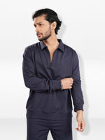 Men’s Half Zip Collar Sweatshirt – Long Sleeve Thermal Casual Shirt Collar | Classic Basic Polo Sweatshirt for Men