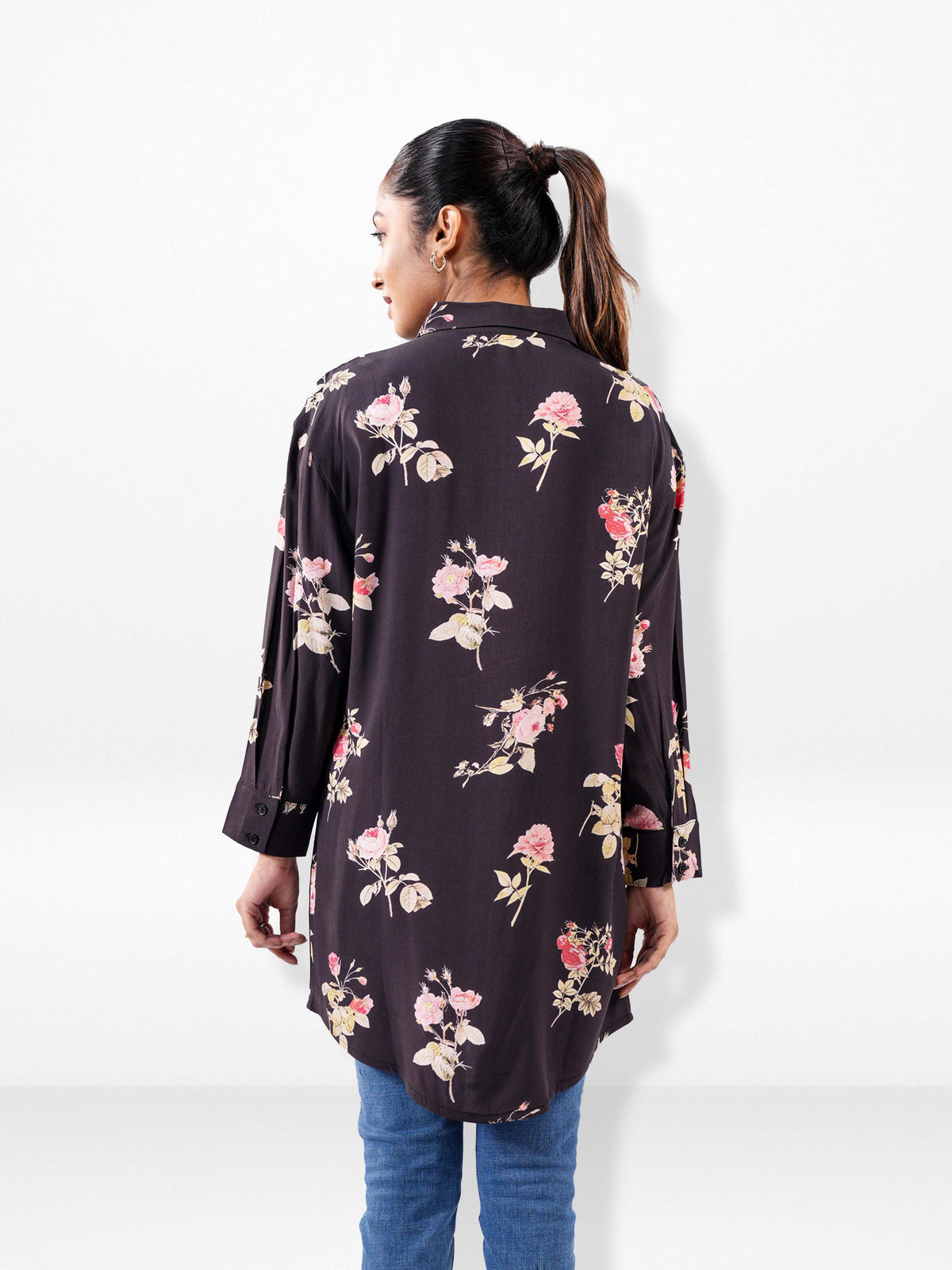 Women’s Floral All Over Printed Shirt – Long Sleeve Casual Blouse for Everyday & Office Wear