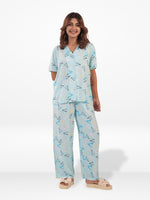 Women’s Printed Night Suit Set – Shirt & Pyjama | Soft Nightwear Dress, 2 Piece Sleepwear for Women, Comfortable Loungewear
