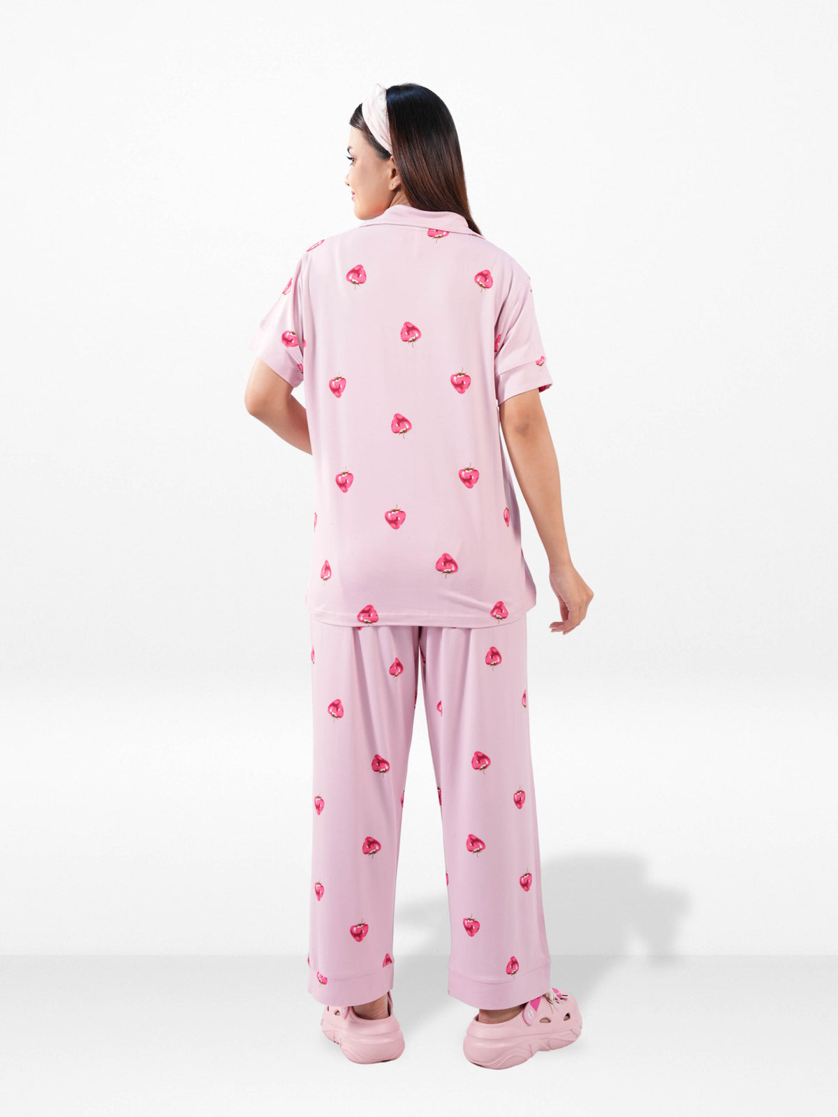 Women’s Printed Night Suit Set – Shirt & Pyjama | Soft Nightwear Dress, 2 Piece Sleepwear for Women, Comfortable Loungewear
