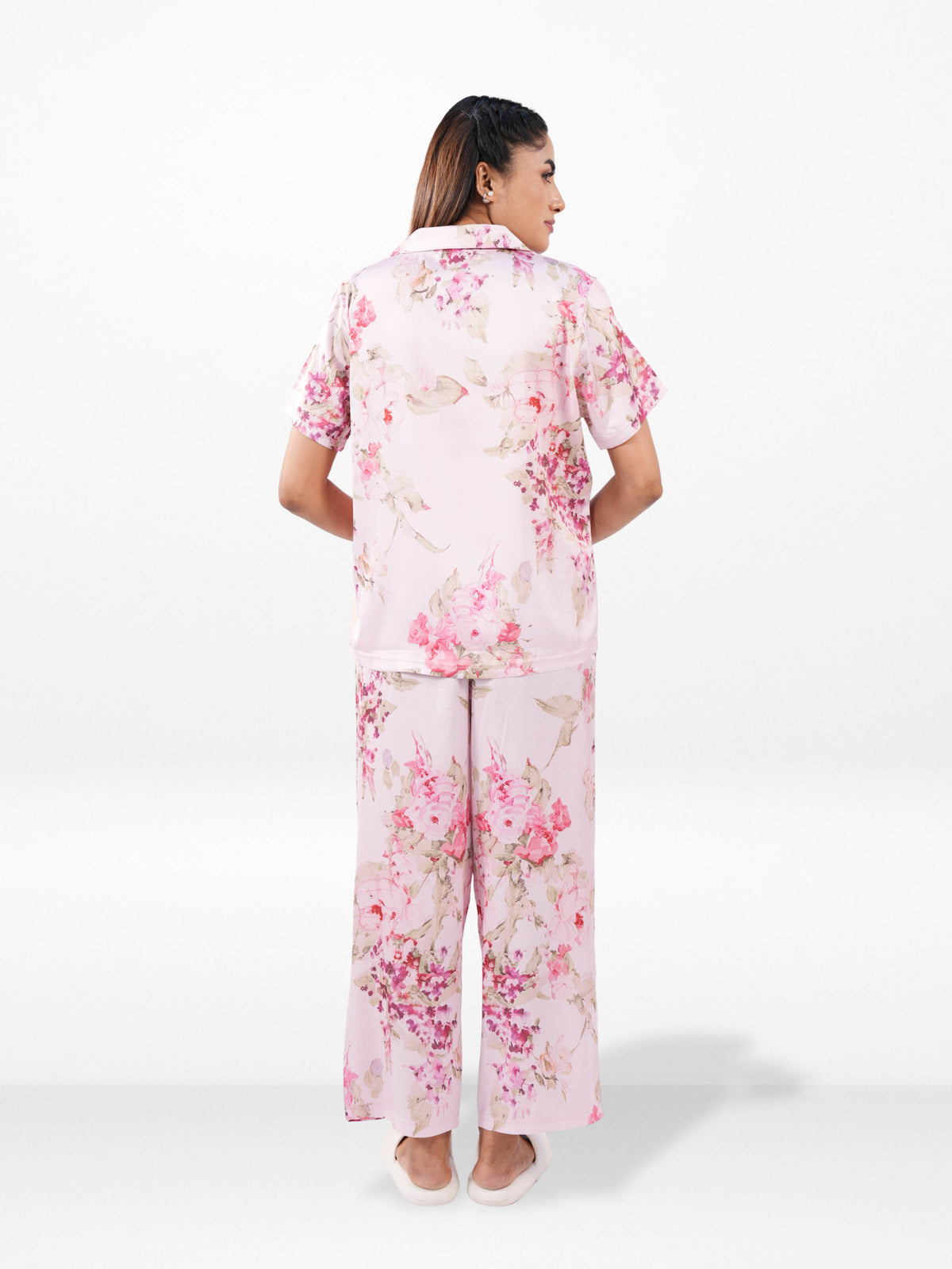 Women’s Short Sleeve Satin Sleepwear Set – Notch Collar 2 Piece Pajama Outfit | Comfy Nightwear, Soft Summer Lounge Set for Women