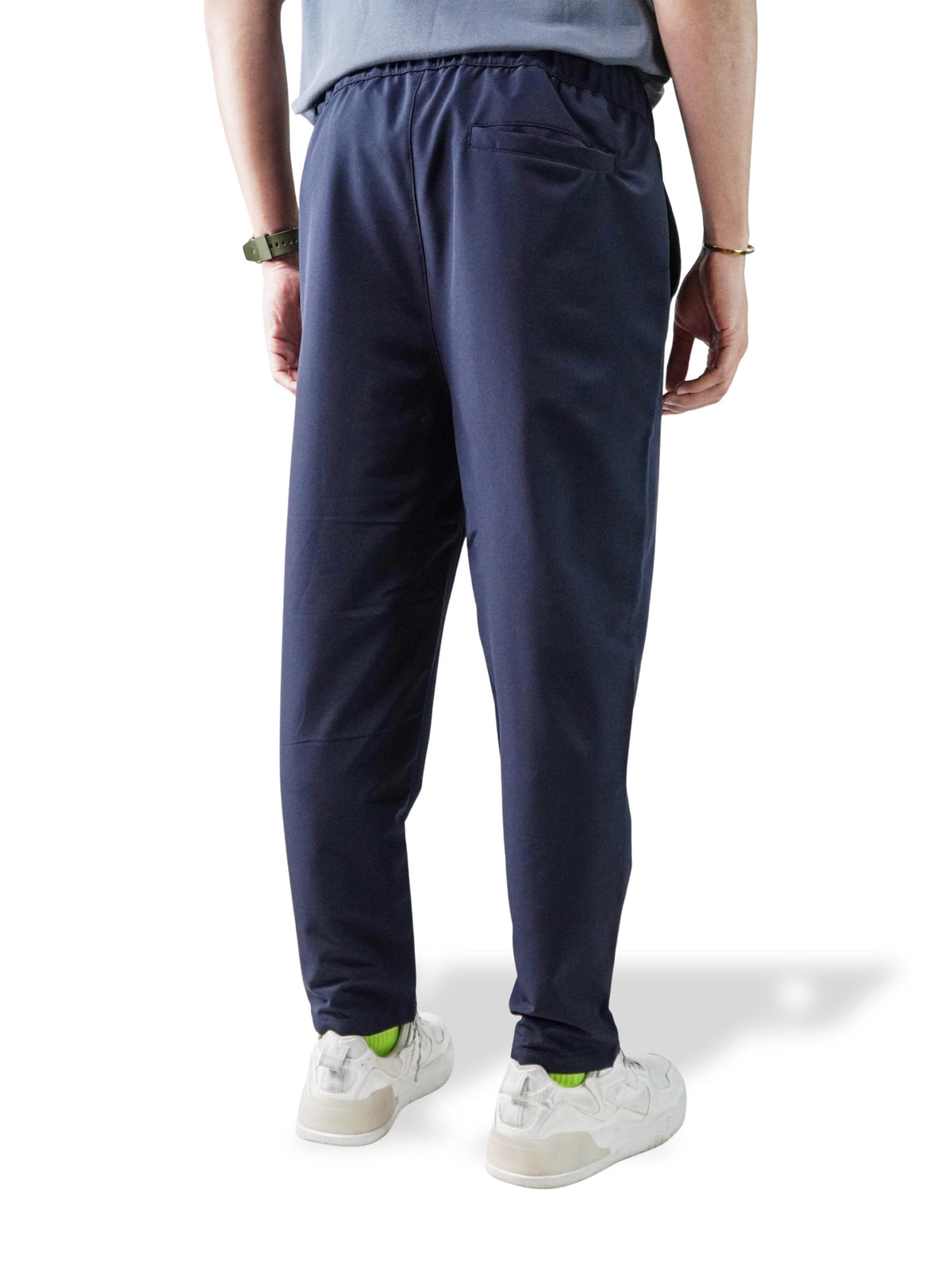 Men’s Relaxed Fit Trousers – Elastic Waist with Drawstring, Casual Pants with Fake Fly & Side Pockets ,Comfortable Everyday Wear
