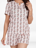 Women's Henley Short SleevePajama Sets- Shirt and Shorts 2 Piece Summer Outfits Lounge Sets