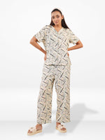 Women’s Printed Night Suit Set – Shirt & Pyjama | Soft Nightwear Dress, 2 Piece Sleepwear for Women, Comfortable Loungewear