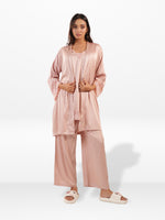 Women’s Satin 4 Piece Night Dress Set – Luxury Sleepwear | Soft Silky Comfortable Nightwear