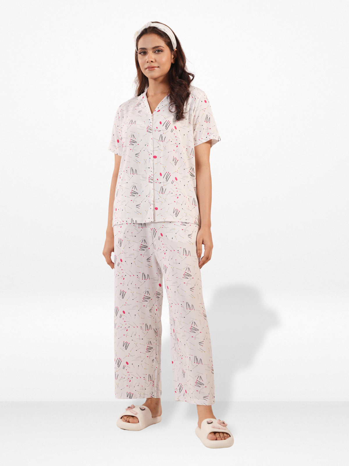 Women's All Over Printed PJ Set – 2 Piece Sleepwear Set | Soft Breathable Nightwear for Women