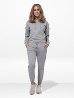 Women Grey Mélange HoodiesJoggers Set in Premium Cotton