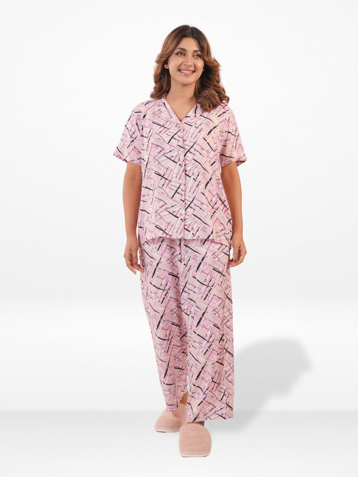 Women's All Over Printed PJ Set – 2 Piece Sleepwear Set | Soft Breathable Nightwear for Women