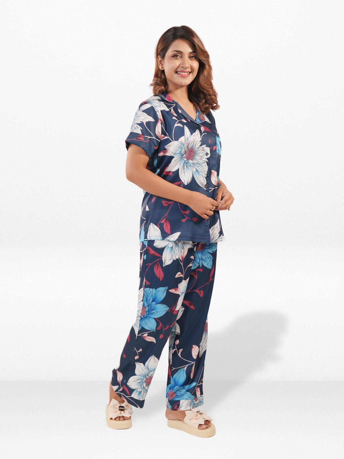 Women's All Over Printed PJ Set – 2 Piece Sleepwear Set | Soft Breathable Nightwear for Women