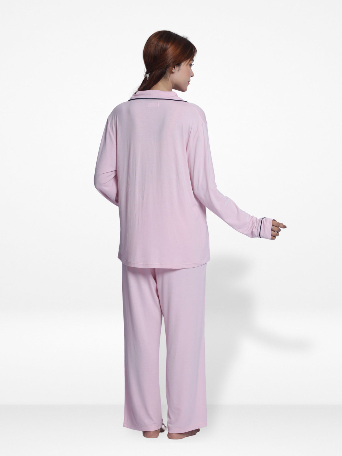 Women Solid Sleepwear Long Sleeve Pyjama Set