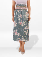 Women’s All Over Printed Maxi Skirt – Summer Pleated High Waist Casual Long Skirt