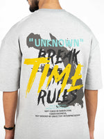 Men’s Oversized Drop Shoulder Graphic T-Shirt – Short Sleeve Crew Neck Tee | Casual Streetwear Top with Front & Back Print