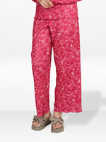 Women's Floral Printed Wide Leg Pants – Soft Yummy Rib Casual Trousers