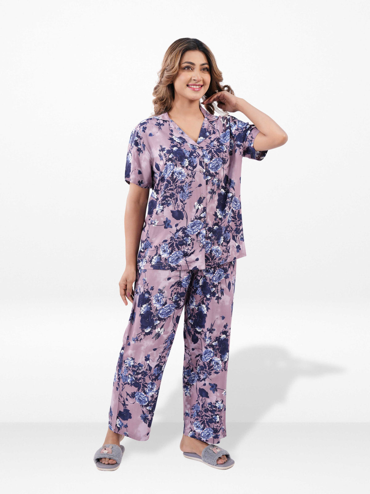 Women’s Short SleeveSleepwear Set – Notch Collar 2 Piece Pajama Outfit | Comfy Nightwear, Soft Summer Lounge Set for Women