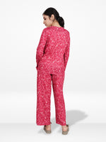 Women’s Henley Sleepwear Set – Long Sleeve Printed Pajama Top & Shorts | Soft Lightweight 2-Piece Nightwear