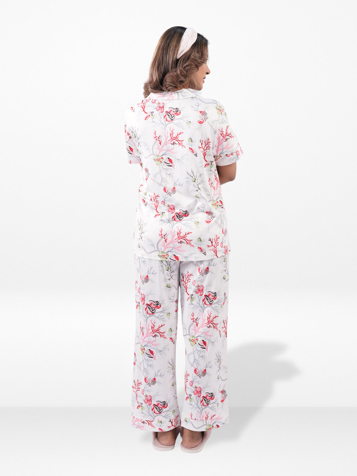 Women’s Printed Night Suit Set – Shirt & Pyjama | Soft Nightwear Dress, 2 Piece Sleepwear for Women, Comfortable Loungewear