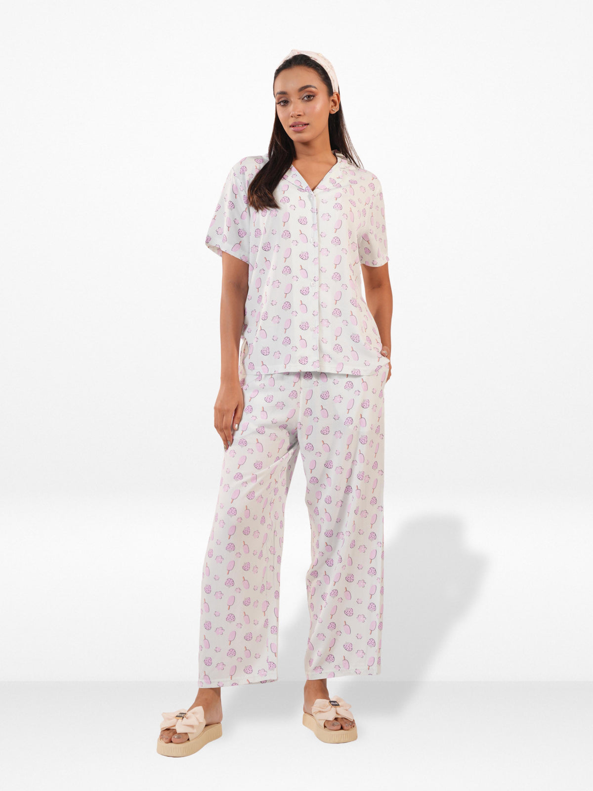Women's All Over Printed PJ Set – 2 Piece Sleepwear Set | Soft Breathable Nightwear for Women