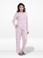 Women’s Crew Neck Collar Sleepwear Set – Long- Sleeve All Over Print Pajama Top &amp; Shorts | Soft, Lightweight &amp; Comfortable Nightwear