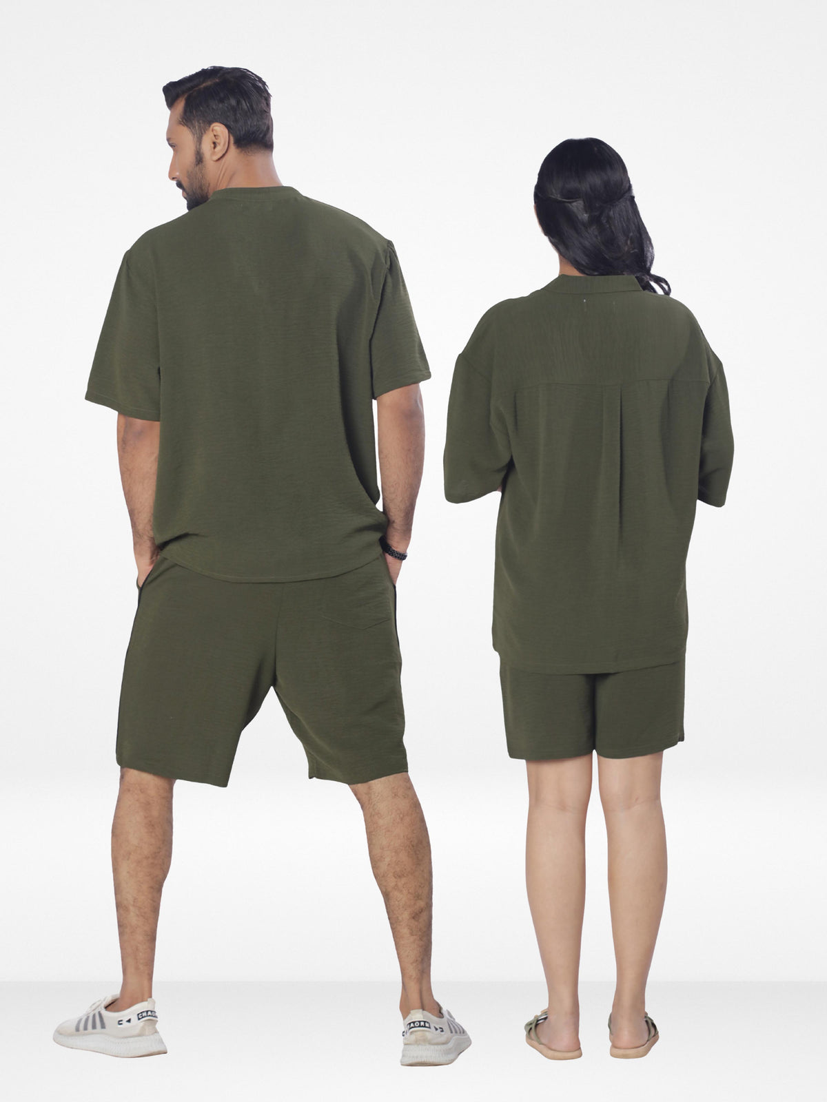Couple Co-ord Set| Short Pant| Olive