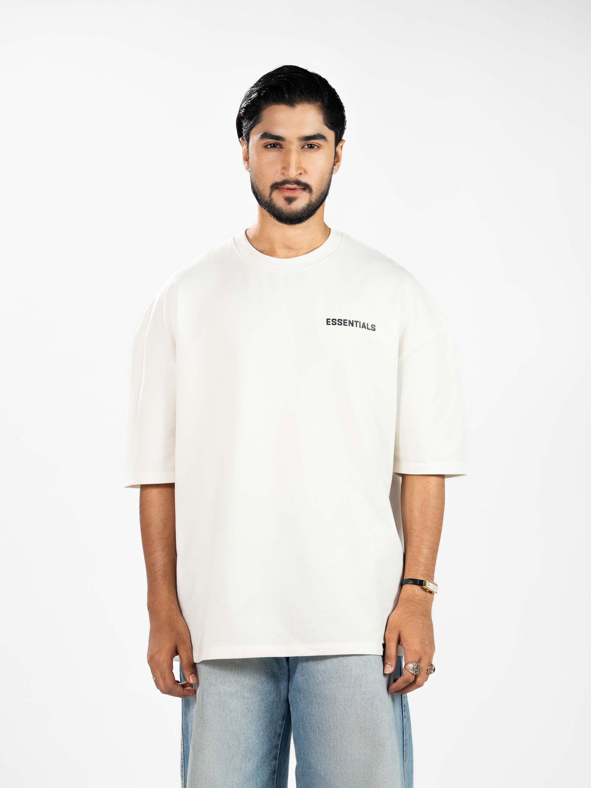 Men’s Oversized Drop Shoulder Graphic T-Shirt – Short Sleeve Crew Neck Tee | Casual Streetwear Top with Front & Back Print