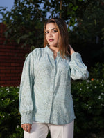 Women’s Floral Printed Lace-trimmed PlacketTops – Lightweight for Office & Everyday Style