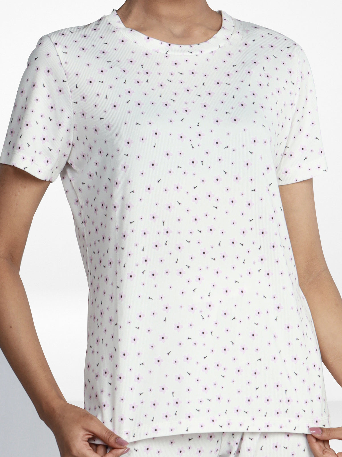 Women’s 2 Piece All Over Printed Loungewear Set – Short Sleeve Top &amp; Pants | Casual Lounge Outfit, Soft Pajama Set, Summer Sleepwear for Women