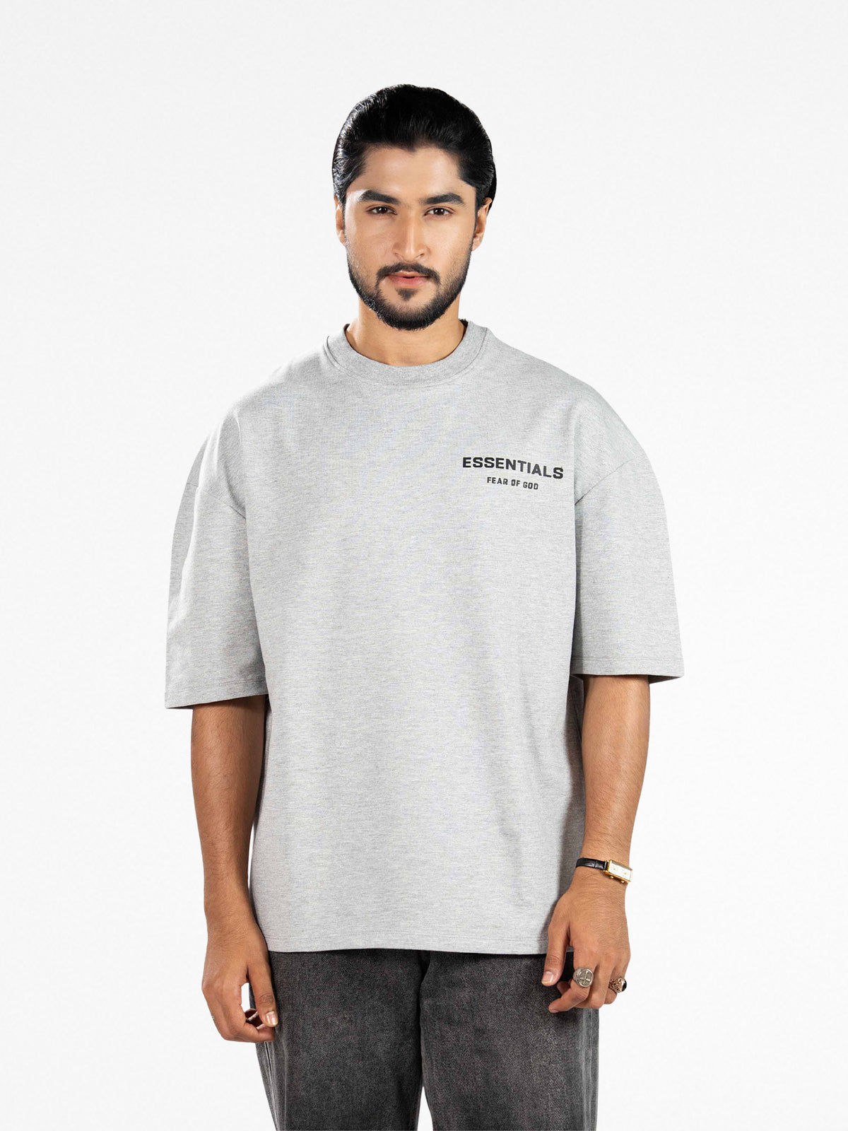 Men’s Oversized Drop Shoulder Graphic T-Shirt – Short Sleeve Crew Neck Tee | Casual Streetwear Top with Front & Back Print