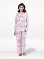 Women’s Crew Neck Collar Sleepwear Set – Long- Sleeve All Over Print Pajama Top &amp; Shorts | Soft, Lightweight &amp; Comfortable Nightwear