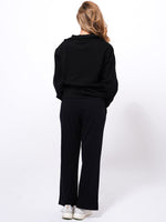 Cozy Open Leg Palazzo Sweatpants | Black