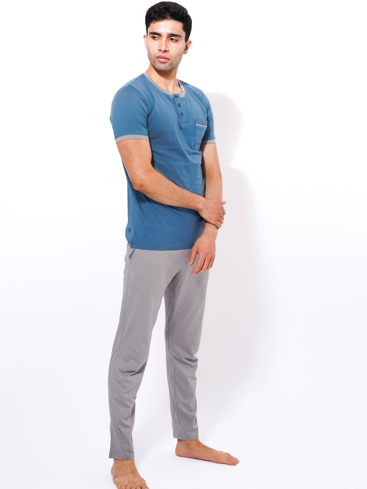 Men's T-Shirt & Trouser Lounge Set Goblin Blue