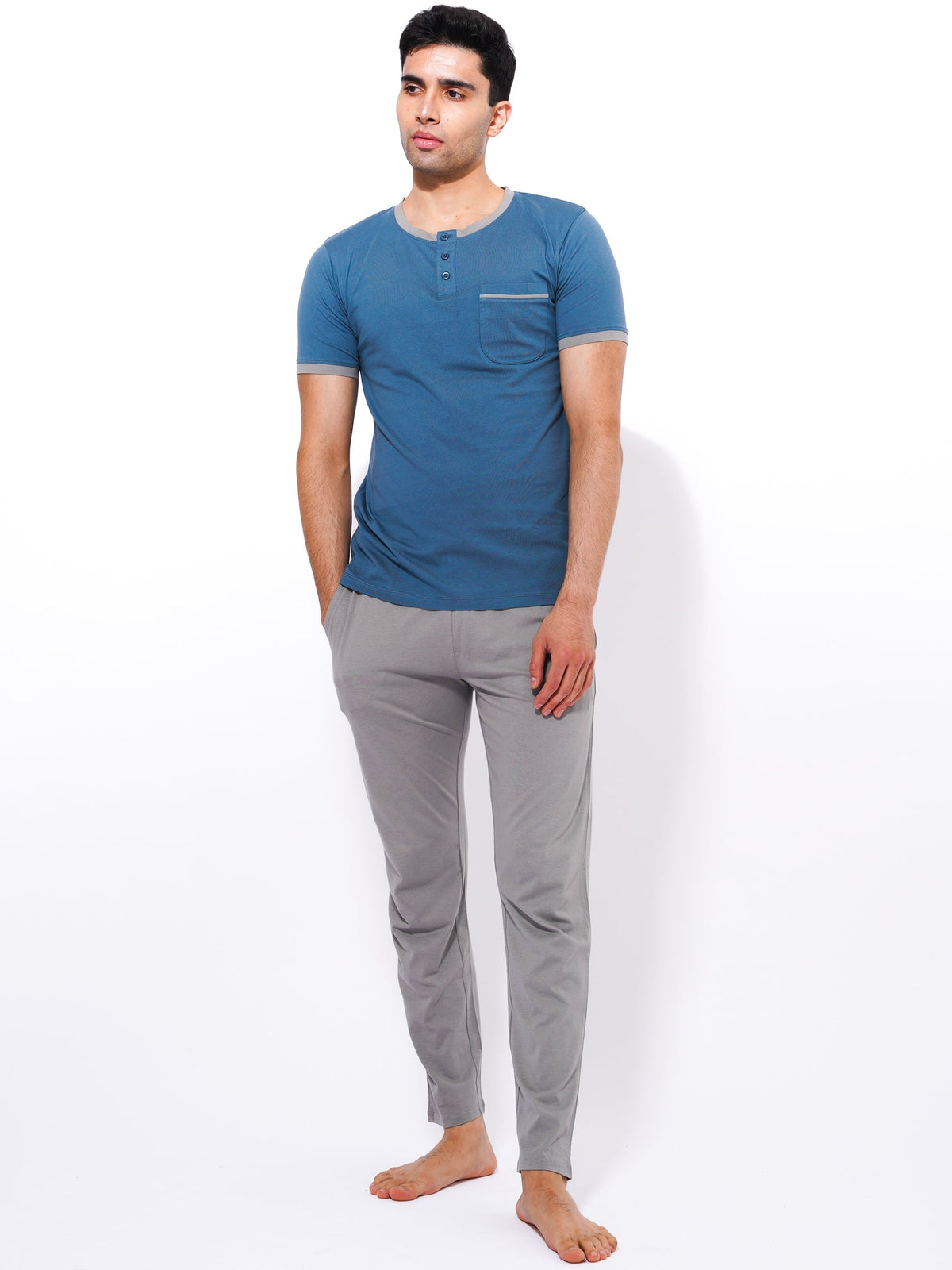 Men's T-Shirt & Trouser Lounge Set Goblin Blue