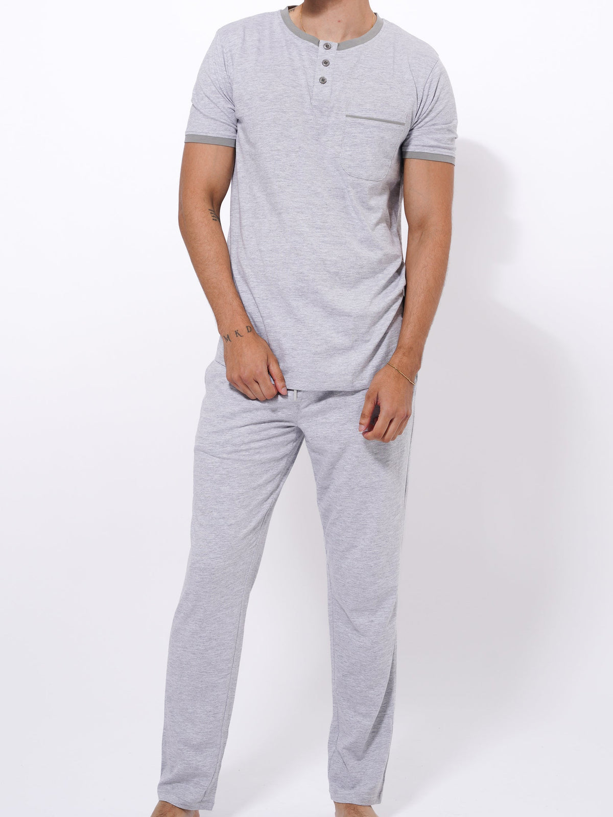 Men's T-Shirt & Trouser Lounge Set Grey