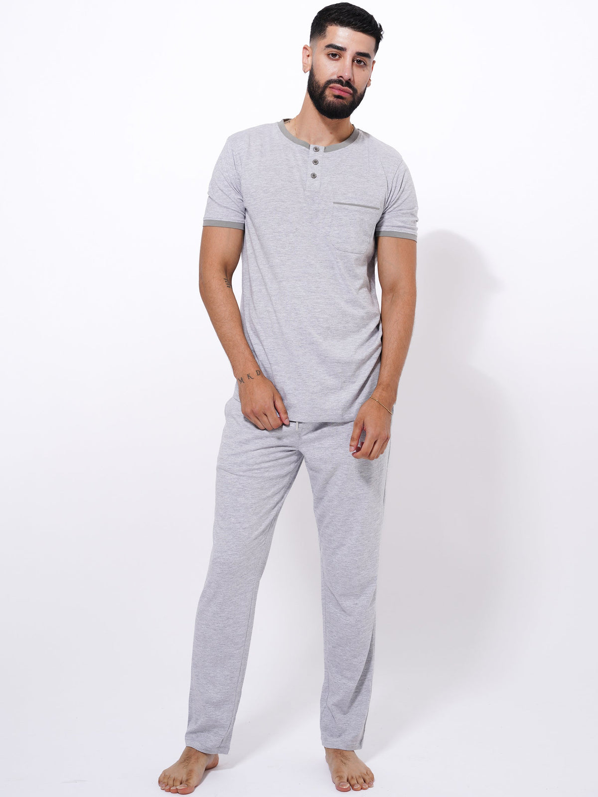 Men's T-Shirt & Trouser Lounge Set Grey