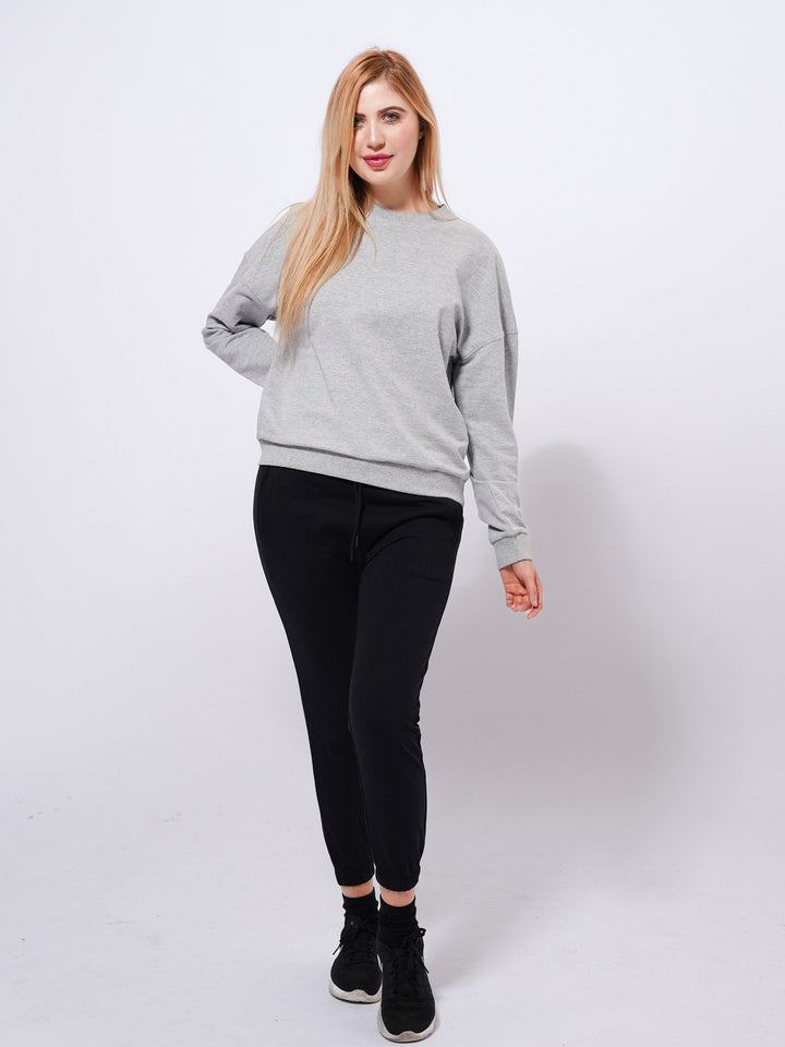 Women’s Hooded Sweatshirts in Grey Mélange Color - inteblu