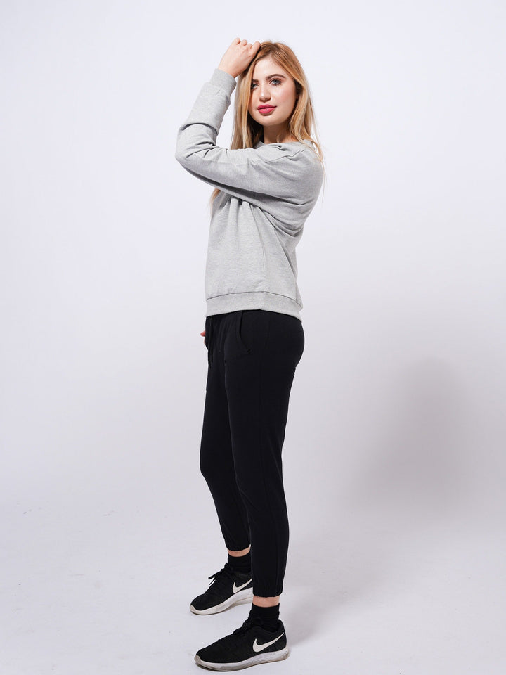 Women’s Hooded Sweatshirts in Grey Mélange Color - inteblu