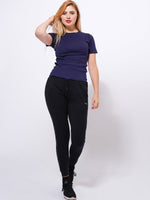 Women Black side printed Joggers - Inteblu™