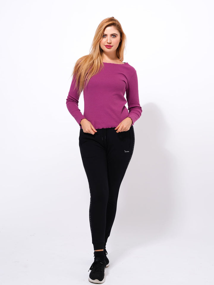 WOMEN LONG-SLEEVE CREW-NECK T-SHIRT - inteblu