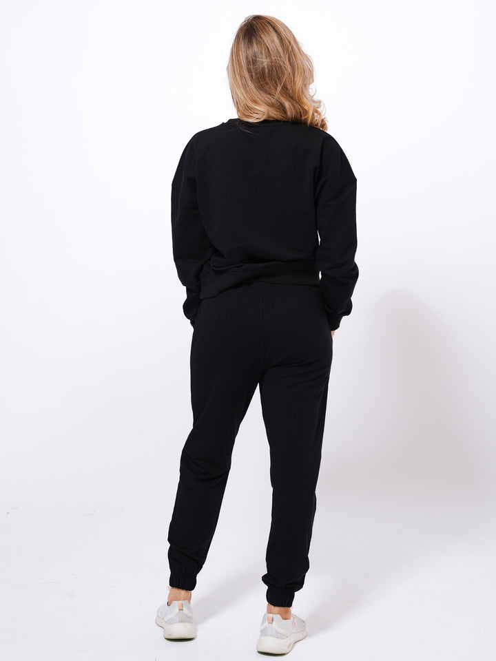 Women’s Sweatshirt & Joggers Set on Cotton Fabric - inteblu