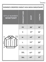 Ladies Cropped Sweat High Neck Sweatshirt In WHITE AOP