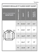 Women Button Regular Fit Suede ANTLER Short Coat Jacket