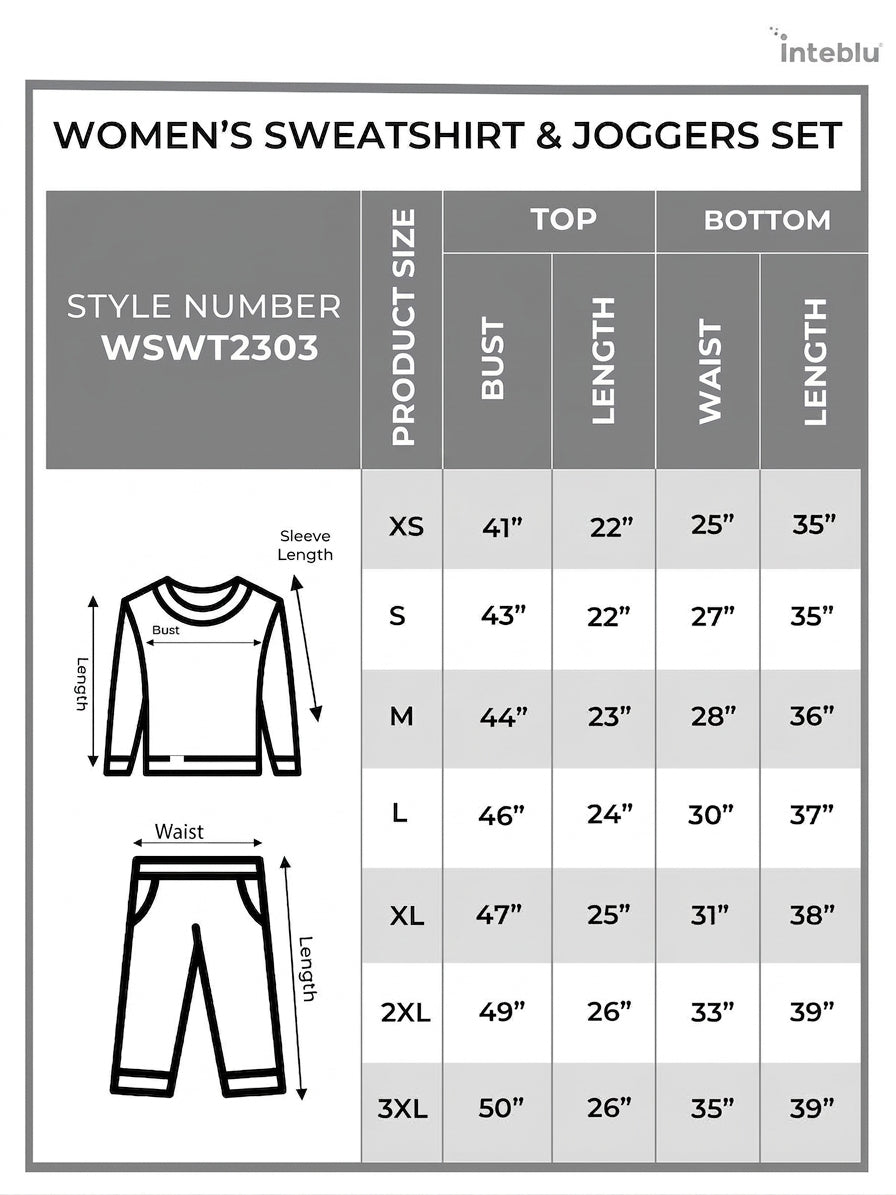 Women’s Two-Piece Sweatshirt Set – Long Sleeve Top & Jogger Pants, Terry Knit Fabric.