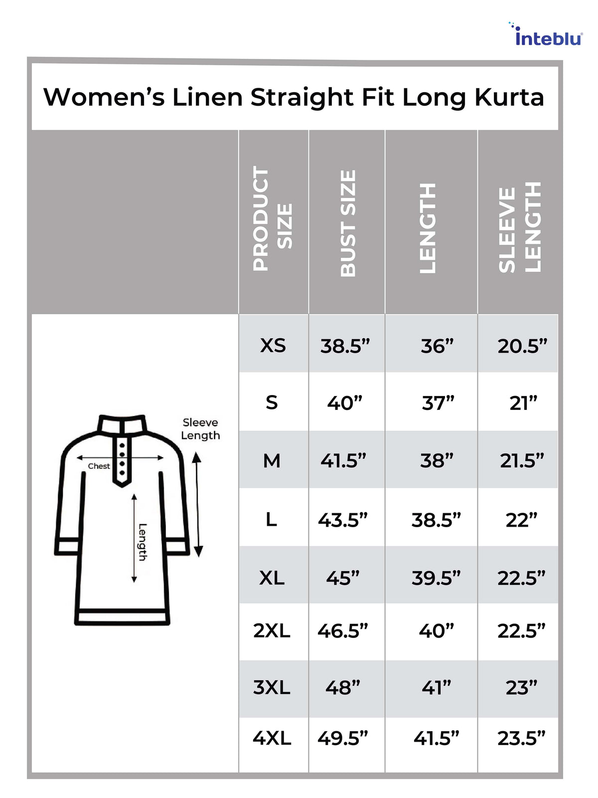 Women’s Linen Straight Fit Long Kurta – Elegant Everyday Wear | Mandarin Collar Classic Style