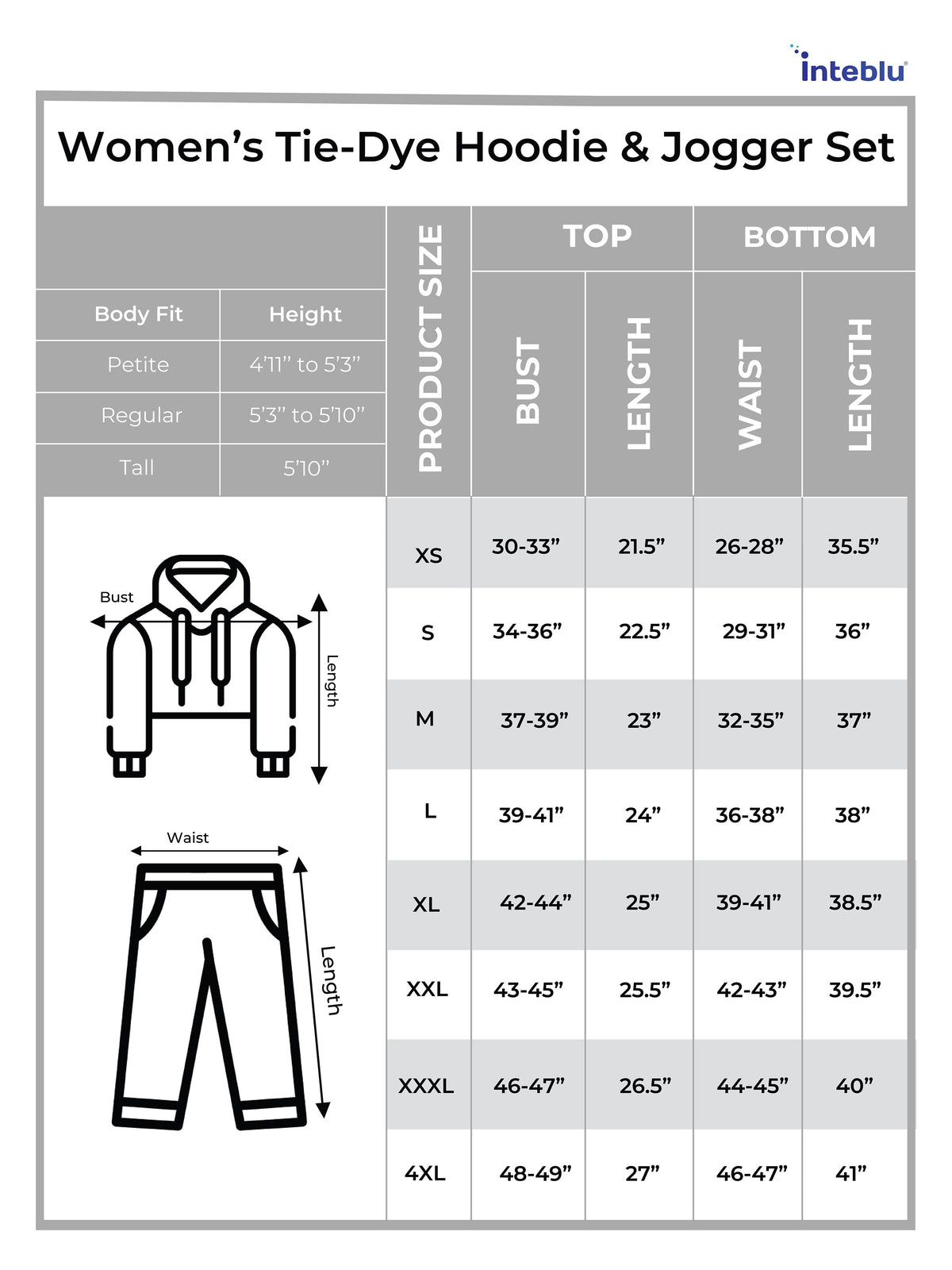 Women’s Tie-Dye Hoodie & Jogger Set – 2 Piece Loungewear Outfit | Soft Casual Tracksuit, Comfy Hooded Sweatshirt & Pants