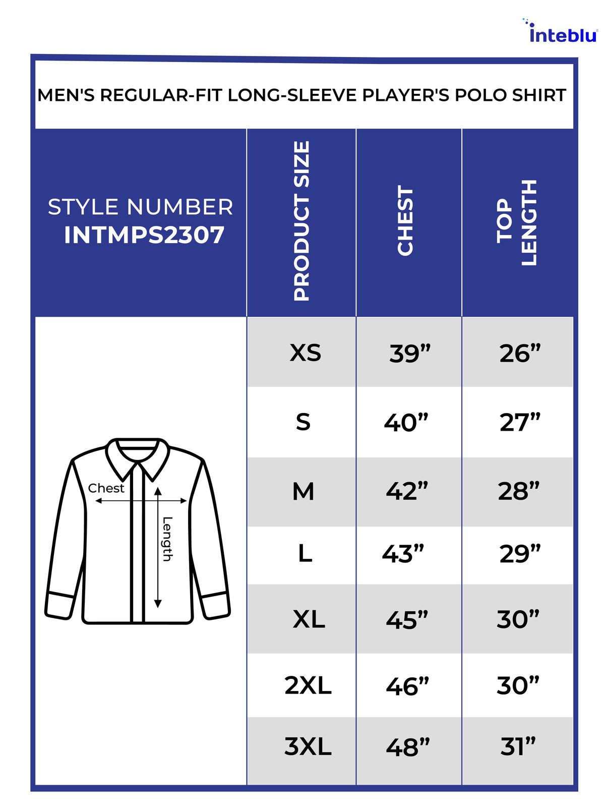 Men's Regular-Fit Long-Sleeve Player's Polo Shirt | Blue Color