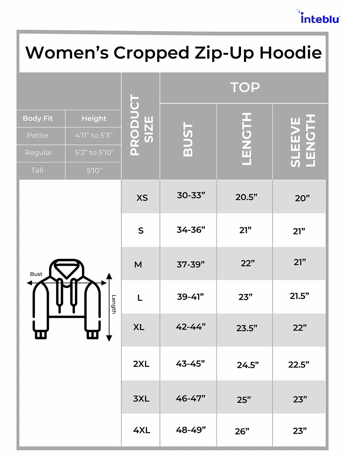 Women’s Cropped Zip-Up Hoodie – Long Sleeve Hoodie with Zipper, Casual & Stylish Everyday Wear