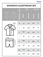 Women's Notch Collar Sleepwear SetShort Sleeve All Over Print Pajama Top & Shorts, Soft Comfortable Nightwear